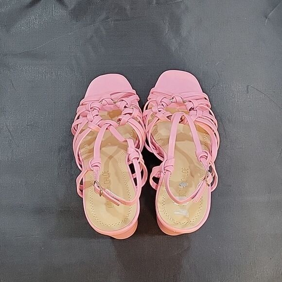 BRAND NEW CHASE+CHLOE BLOCK HEEL OPEN TOE MULTI-STRAP SANDAL - Picture 5 of 15